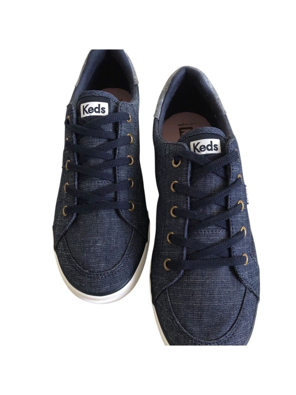 Keds WOMENS Center III Navy Denim Low-Top Lace Up Sneakers Size 7.5 New